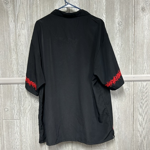 No Boundaries Embroidered Flames Button Up Shirt NWOT Size XL 46/48 - Picture 5 of 6
